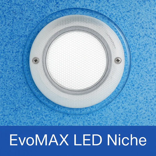 Aquaquip_EvoMax_LED_pool_light_high_quality_underwater_LED_light_for_swimming_pools_energy_efficient_white_fascia_installed_in_pool_wall