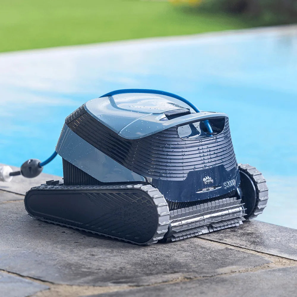 MaytronicsDolphinS2000roboticpoolcleanercleaningpoolfloorwallsandwaterline10