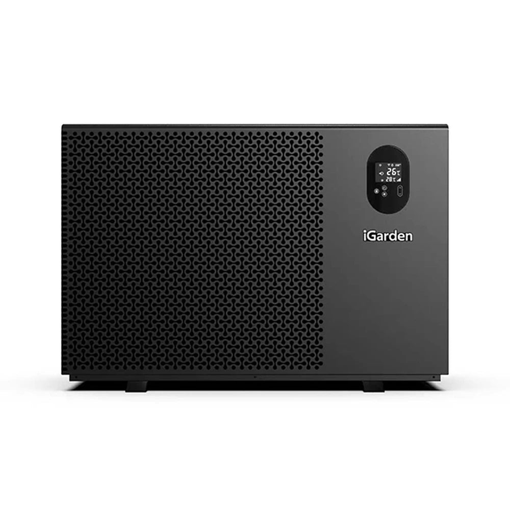 iGarden IG17 full-inverter pool heat pump, front view on white background