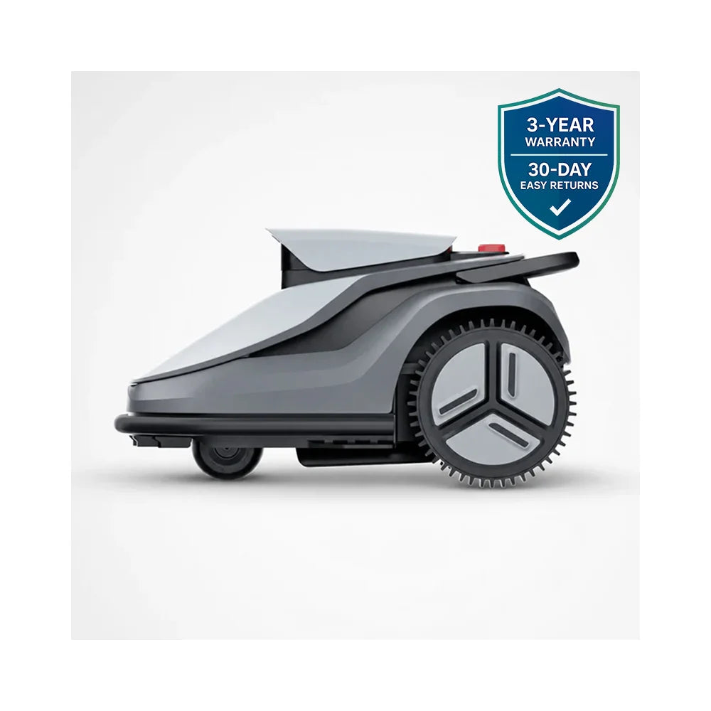terramow-v1000-side-right TerraMow V1000 triple-camera AI robotic lawn mower on white background