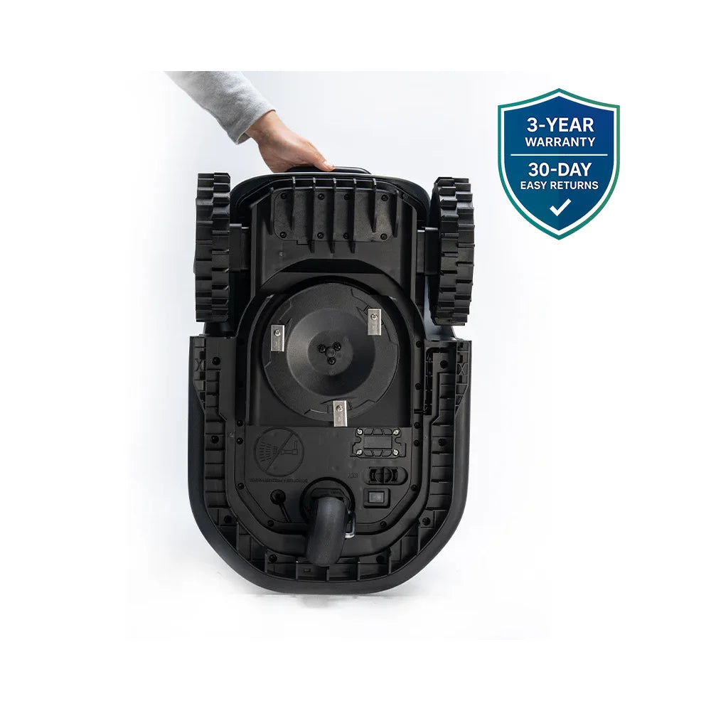 terramow-v1000-underside TerraMow V1000 triple-camera AI robotic lawn mower on white background
