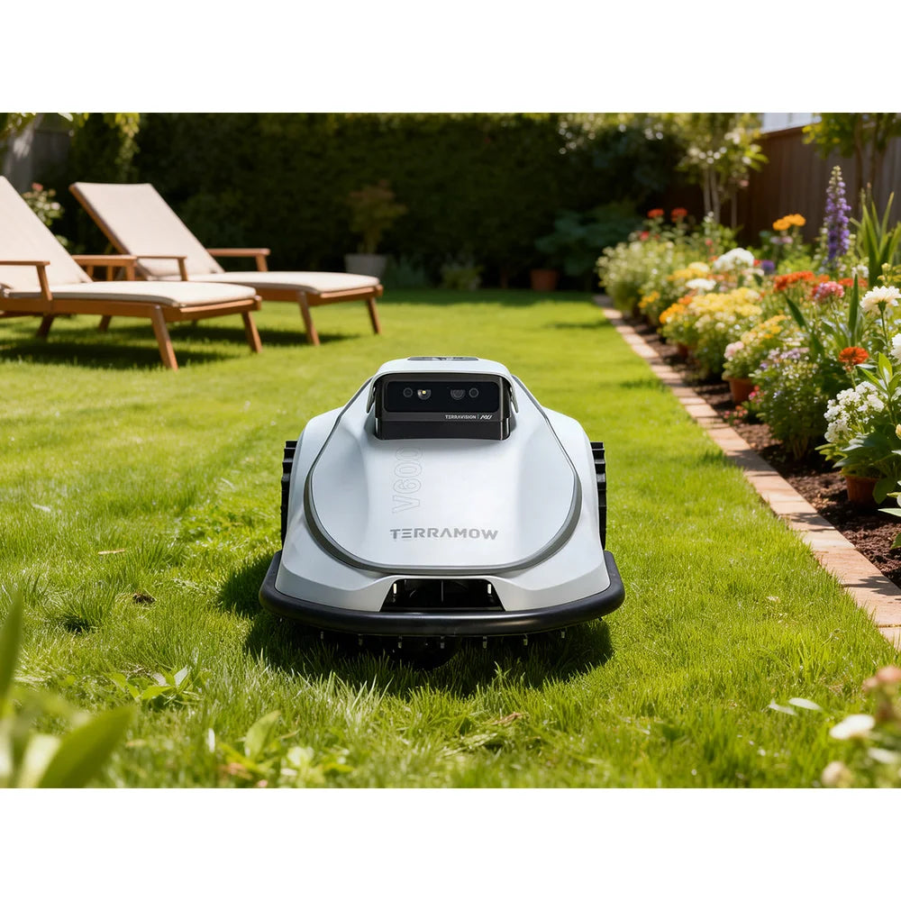 terramow-v600-complex-garden TerraMow V600 triple-camera AI robotic lawn mower
